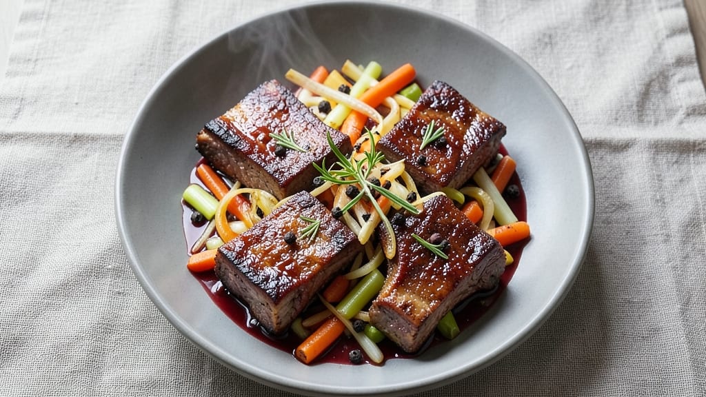 Bone-In Beef Chuck Short Ribs Flanken Style Recipe: German Braising Secrets for Deep Flavor