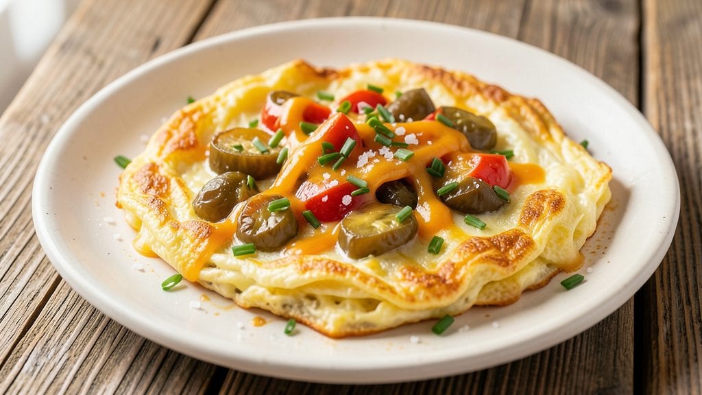 Pickle Omelette: Savory Tang and Creamy Cheese Harmony
